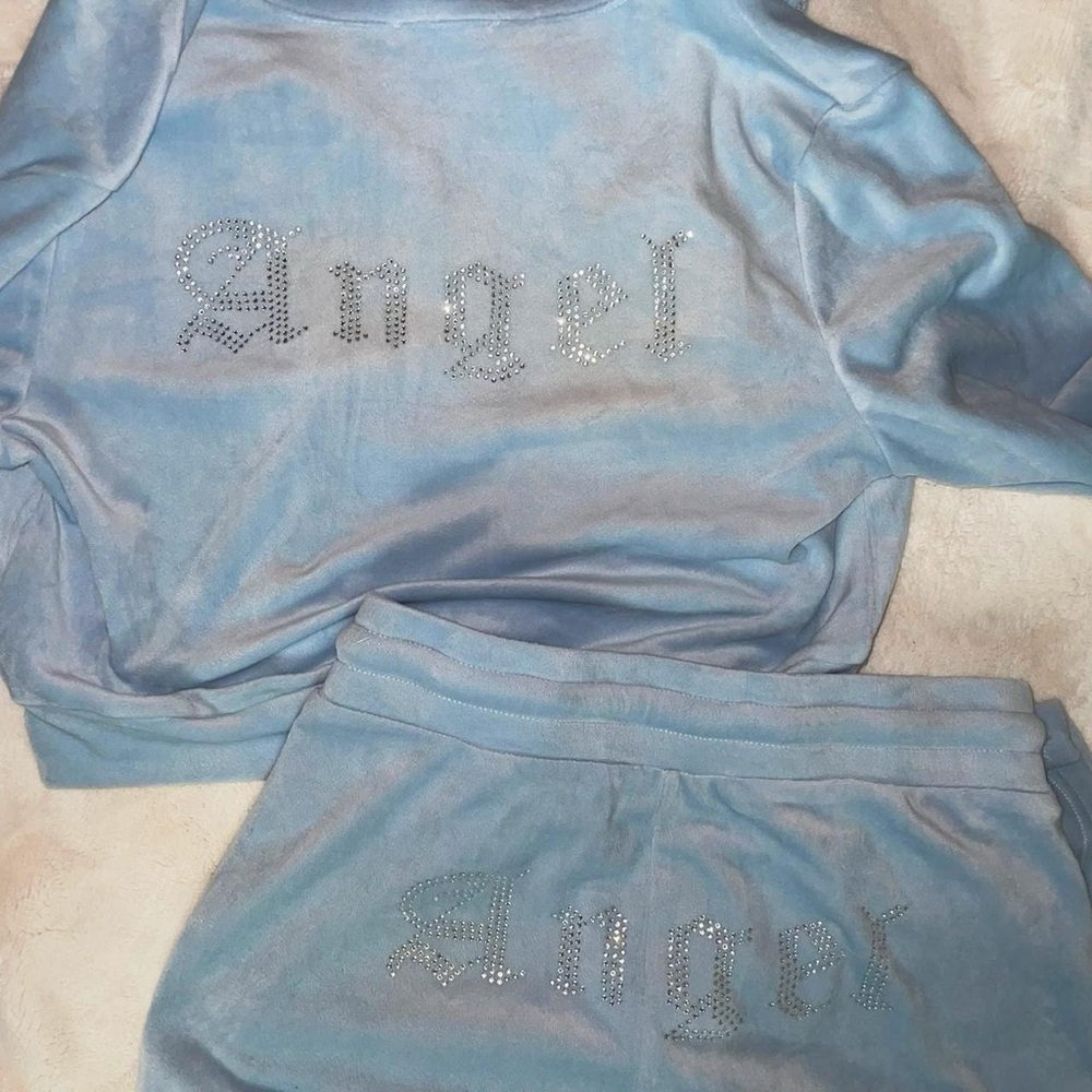 Velour ‘Angel’ mcbling y2k tracksuit / sweat suit set!